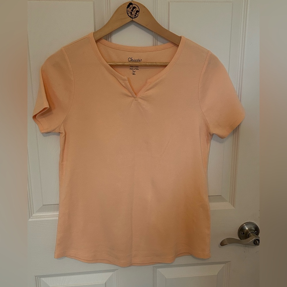 Chico's Light Coral women’s Short Sleeve Tee size 1